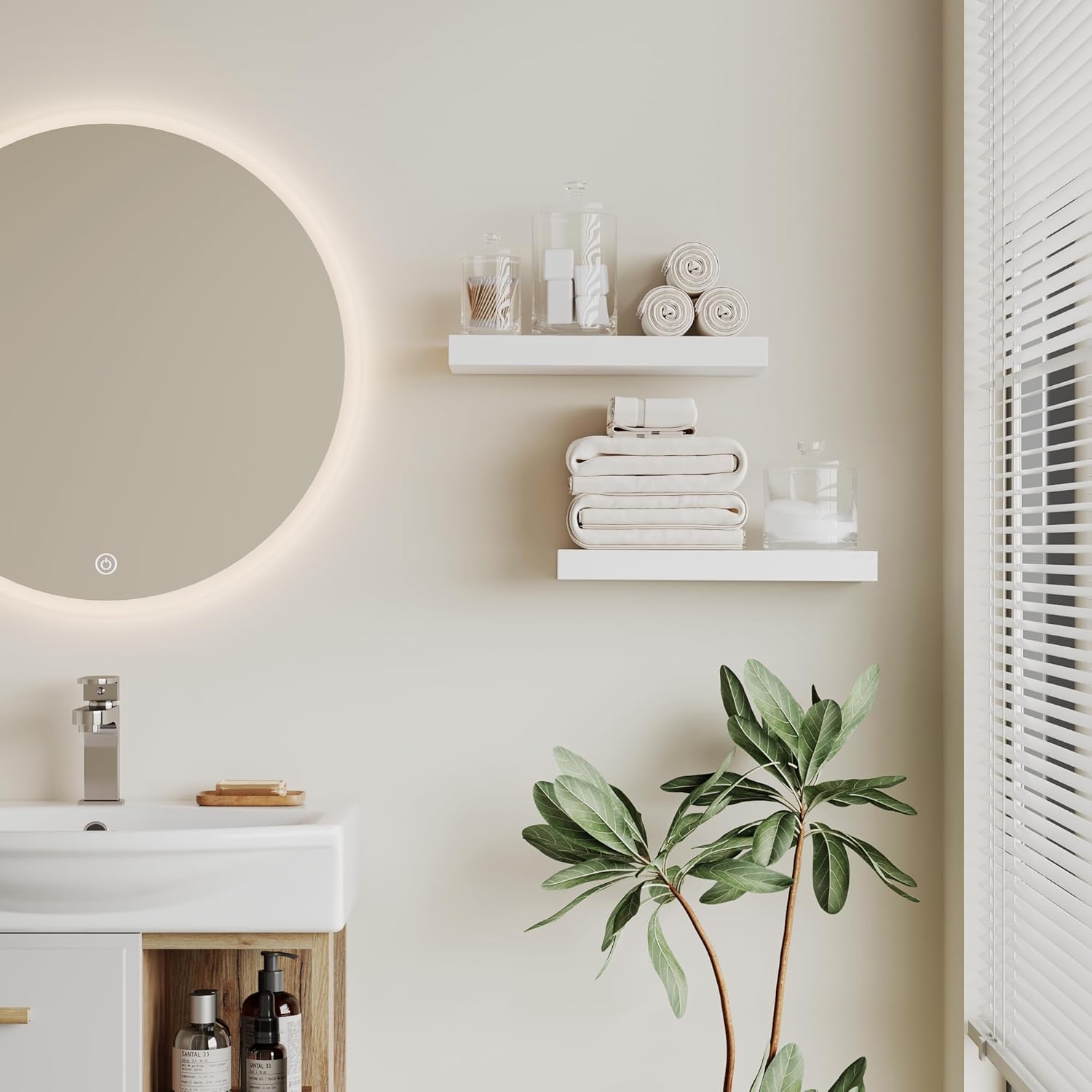 Bontec Mensole da Muro Robuste (2 Pezzi), Bianco - immagine 2