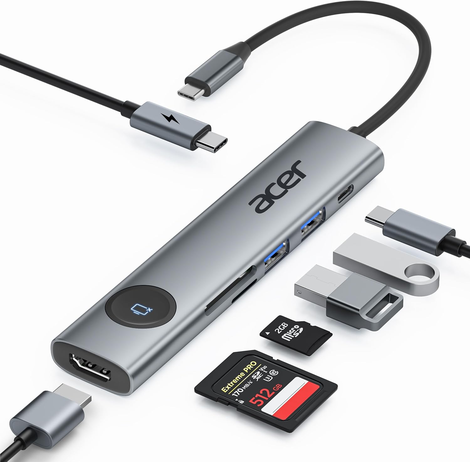 Acer USB C Hub 7-in-1 - HDMI 4K@60Hz, PD 100W - immagine 1