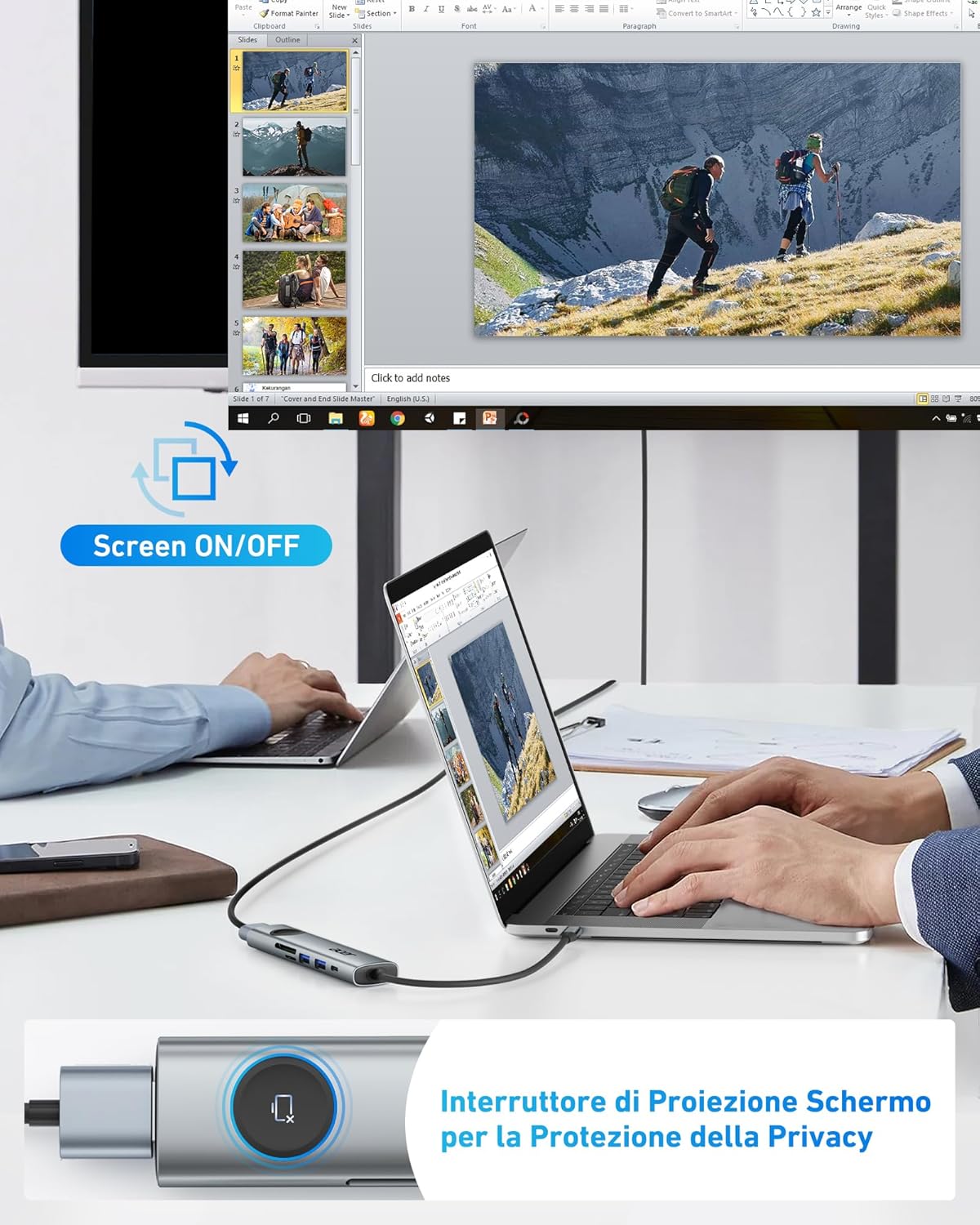 Acer USB C Hub 7-in-1 - HDMI 4K@60Hz, PD 100W - immagine 3