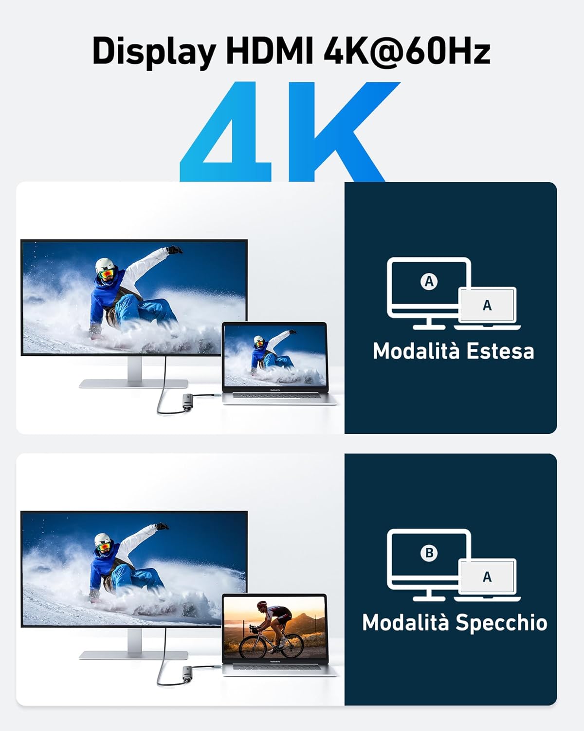 Acer USB C Hub 7-in-1 - HDMI 4K@60Hz, PD 100W - immagine 4