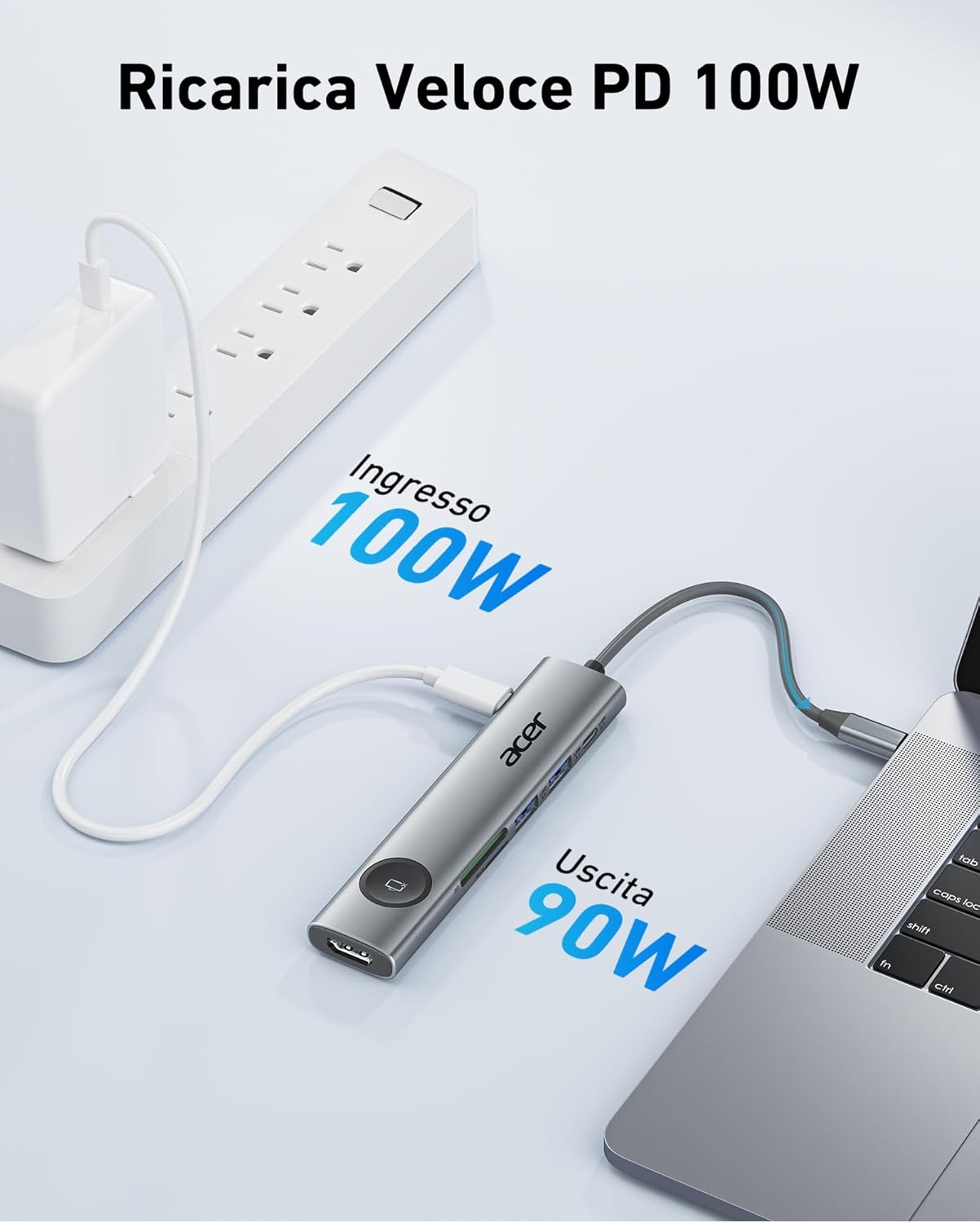Acer USB C Hub 7-in-1 - HDMI 4K@60Hz, PD 100W - immagine 5