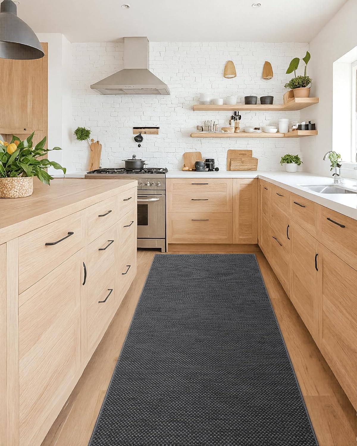 Color&geometry Tappeto Cucina Antiscivolo 71x365cm, Grigio - immagine 1