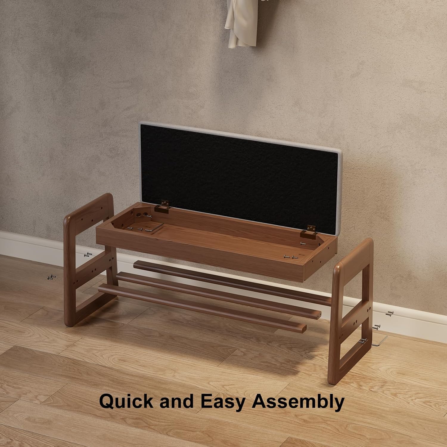 AQIMUELE Scarpiera Panca Ingresso in Legno Noce - immagine 8