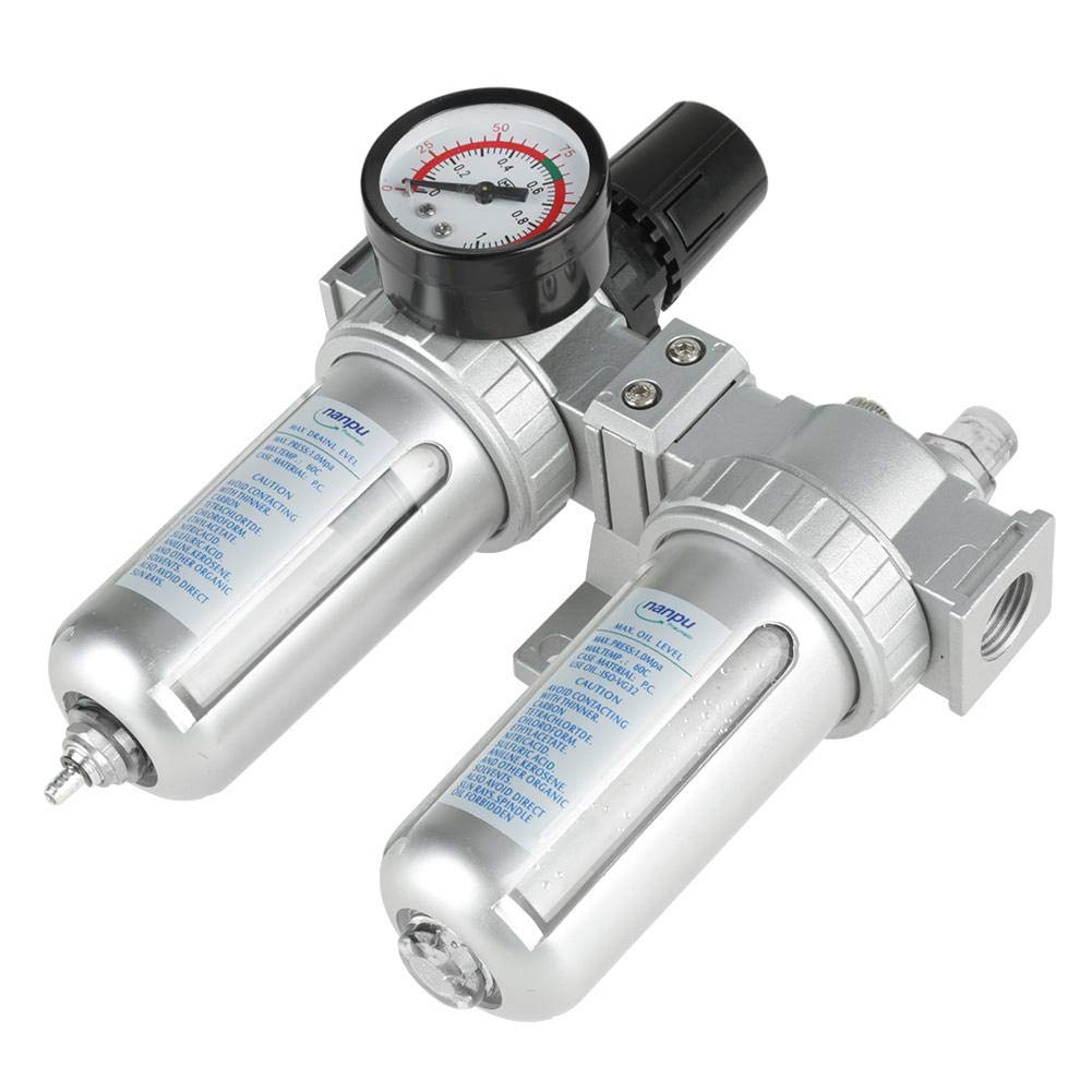 Regolatore Filtro Aria Compressore 1/2" con Manometro