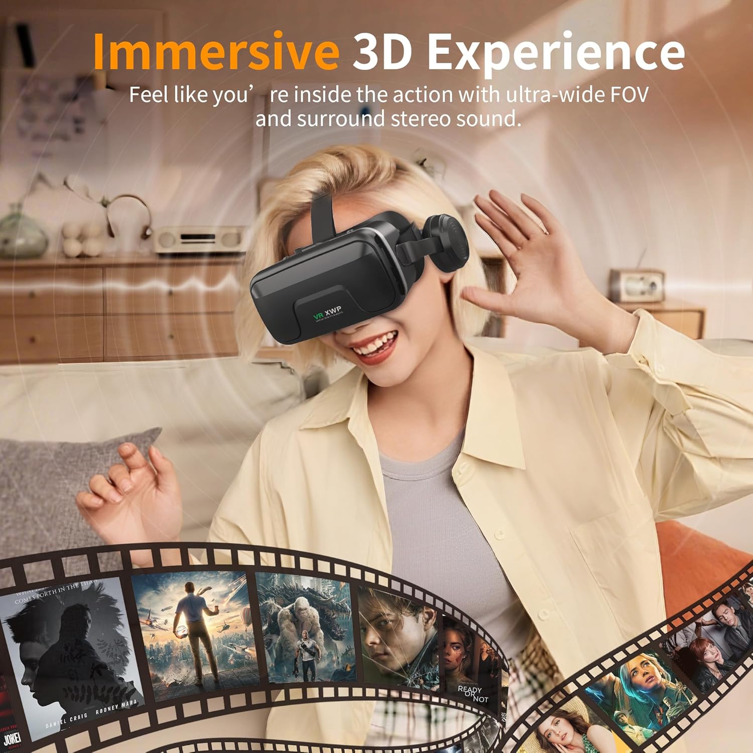 Xwp Visore Realtà Virtuale con Cuffie e Lenti HD - immagine 2