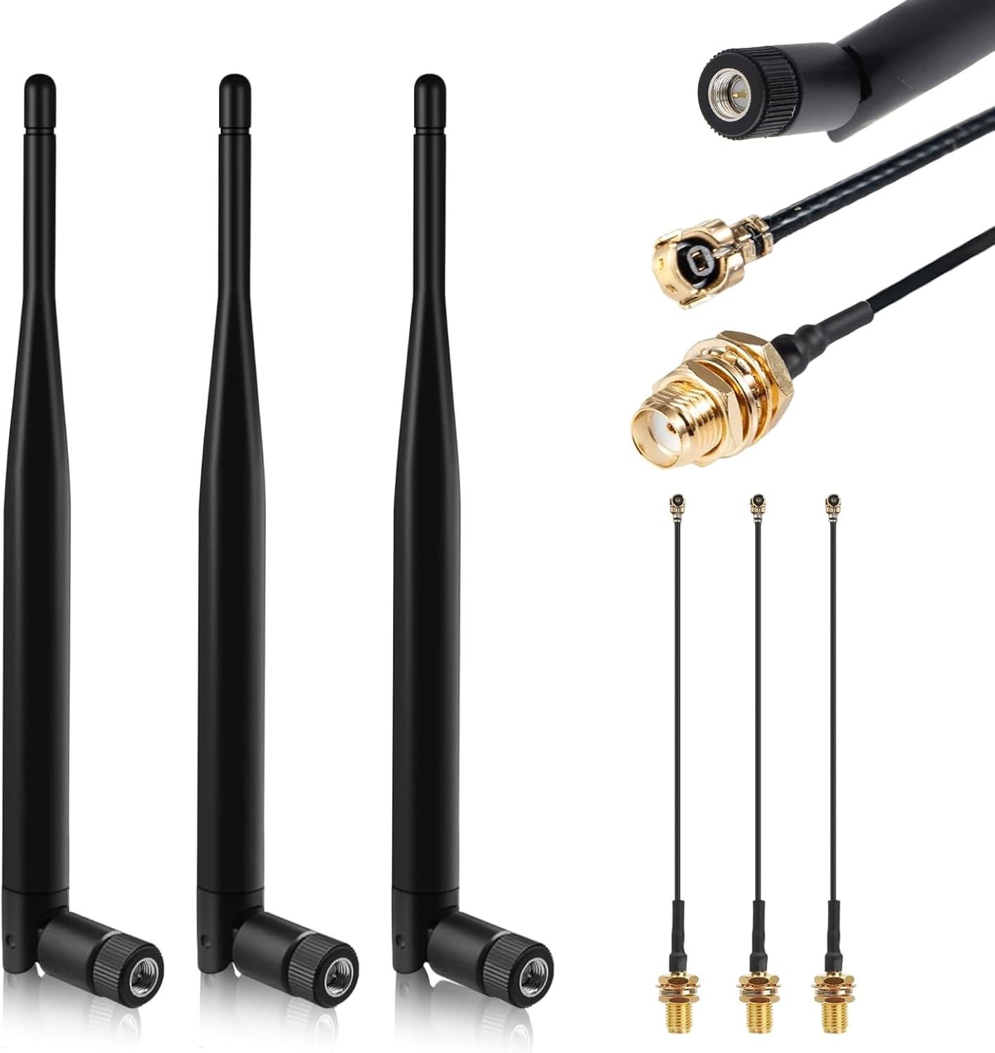 Set 3 Antenne LoRa 5dBi con Cavo IPEX a SMA - immagine 1