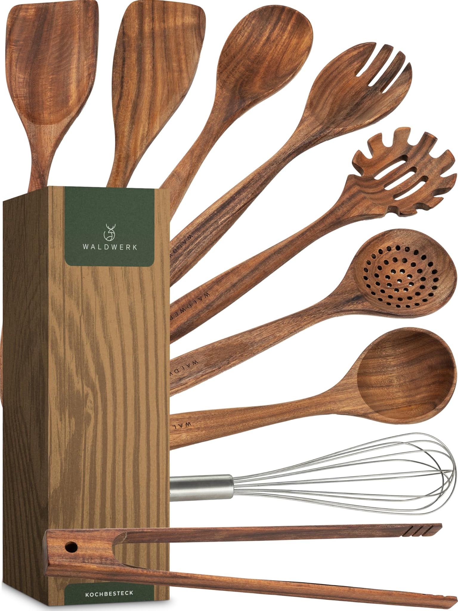 Waldwerk Set Utensili da Cucina in Legno - 9 Pezzi