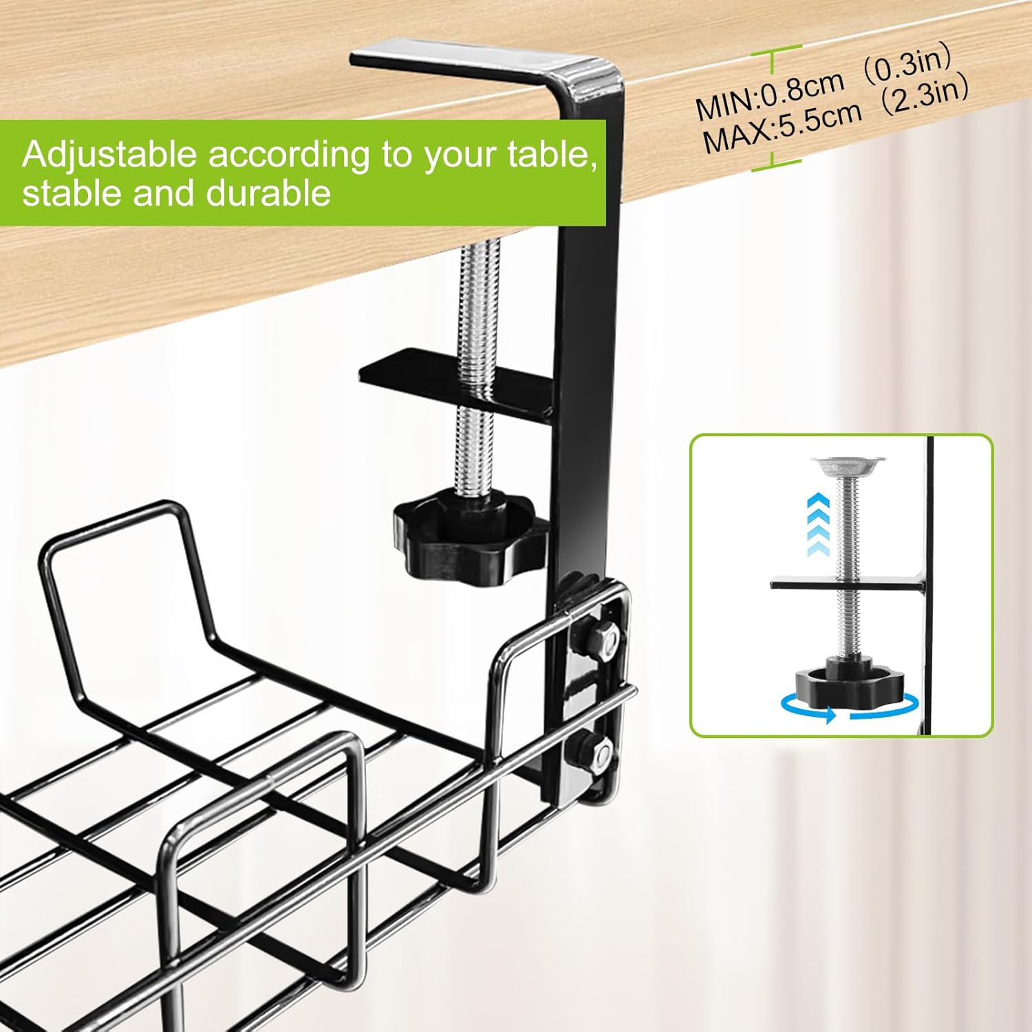 Porta Cavi Scrivania - Cable Management Senza Trapano - immagine 5