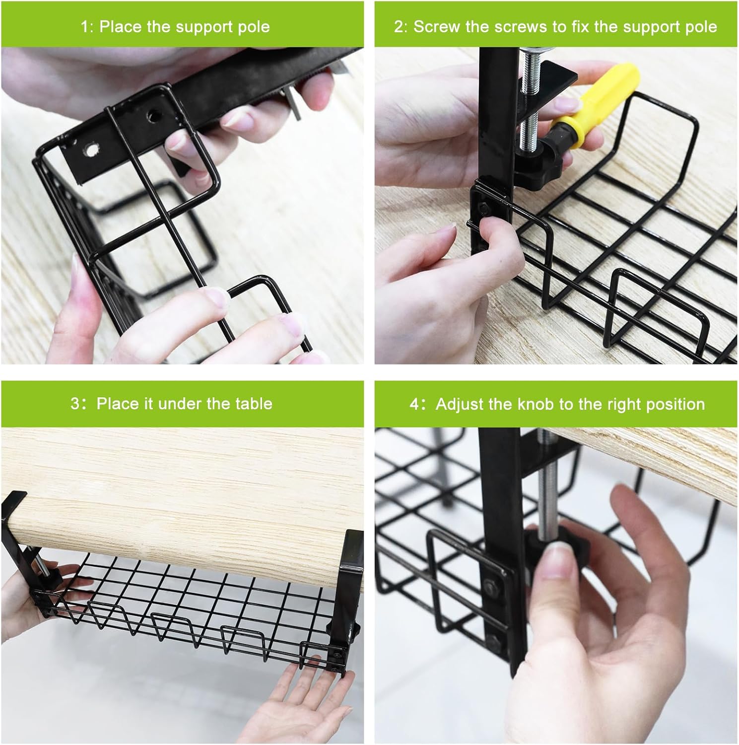 Porta Cavi Scrivania - Cable Management Senza Trapano - immagine 6