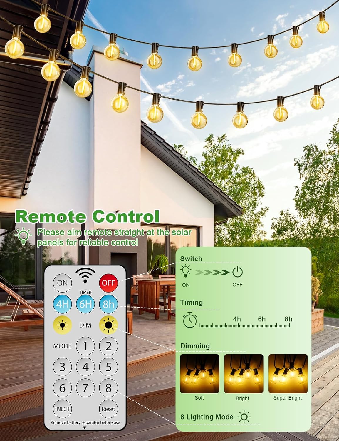 Catena Luminosa Esterno Solare 31.9M con 45+2 Lampadine - immagine 4