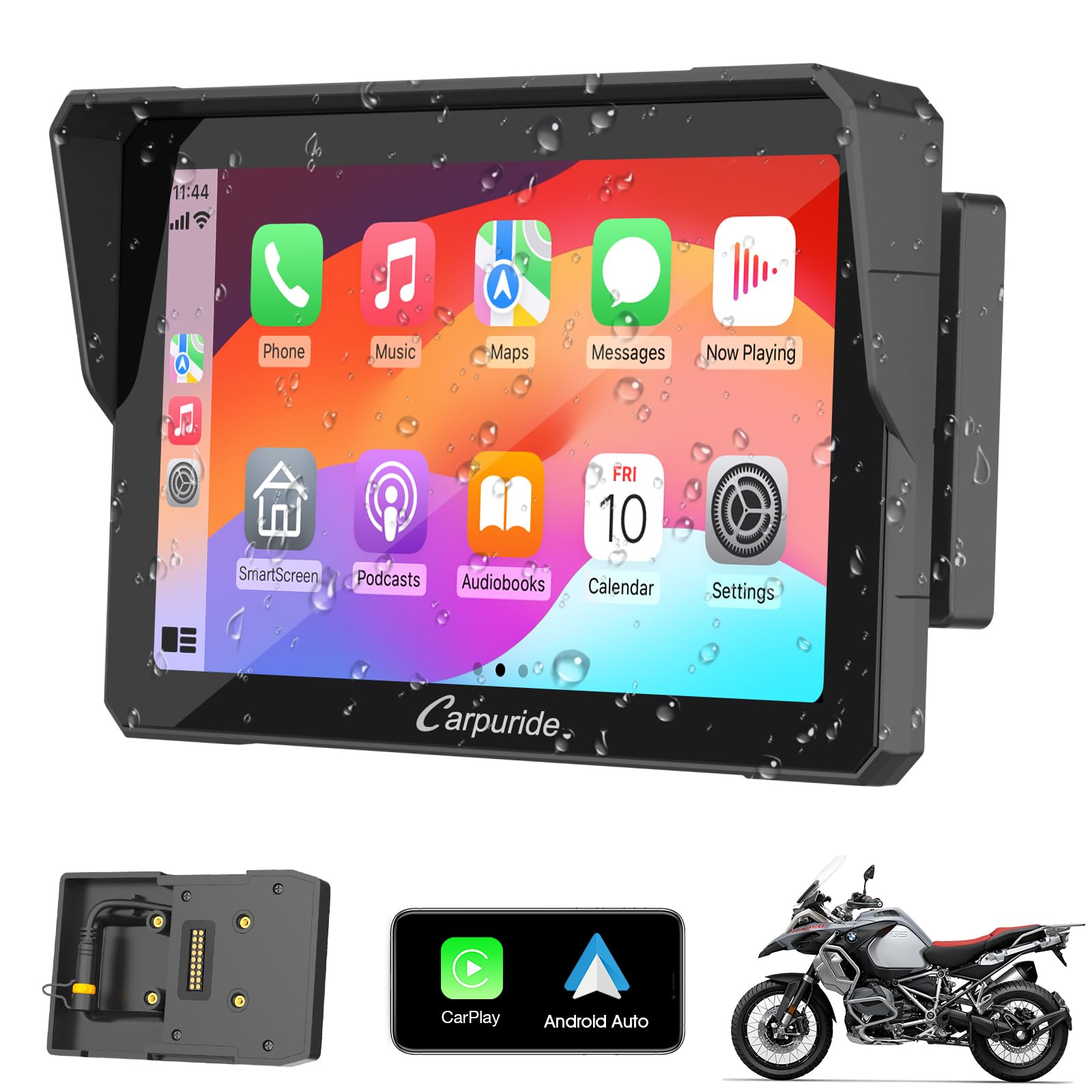 Carpuride W702B Schermo GPS Carplay per Moto