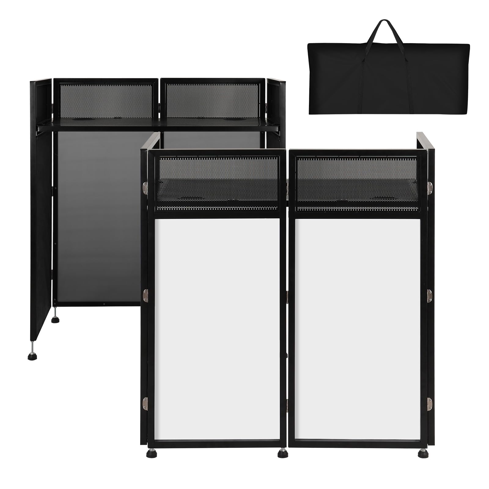 SMONTER Tavolo da DJ Pieghevole Portatile - Nero e Bianco