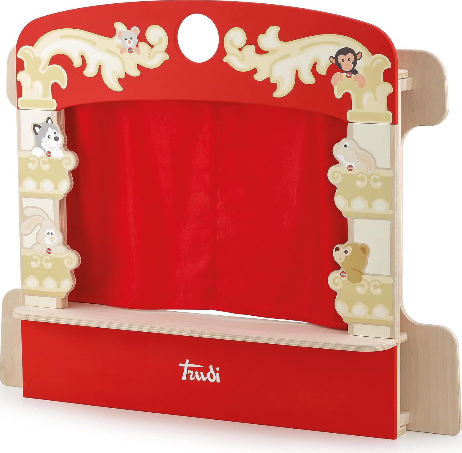 Trudi Teatrino da Tavolo Teatro dei Burattini e Marionette Peluche portabile. Gioco per Bambini. Racconta e Crea storie | 58x56x21cm Taglia S | Puppets | Modello 88014 - immagine 2