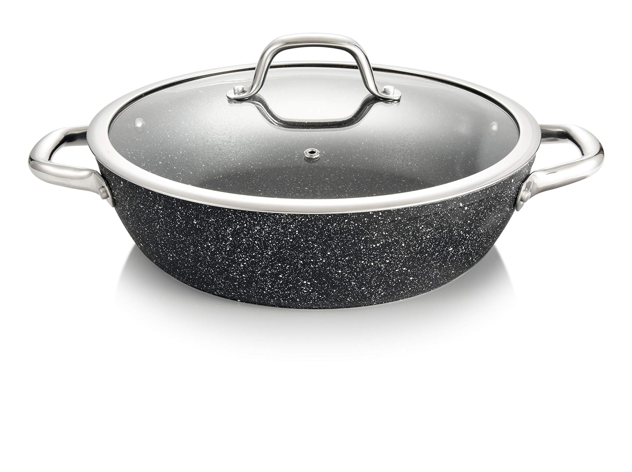 Tescoma 780356 President Stone Padella Fonda con Coperchio, 28 cm