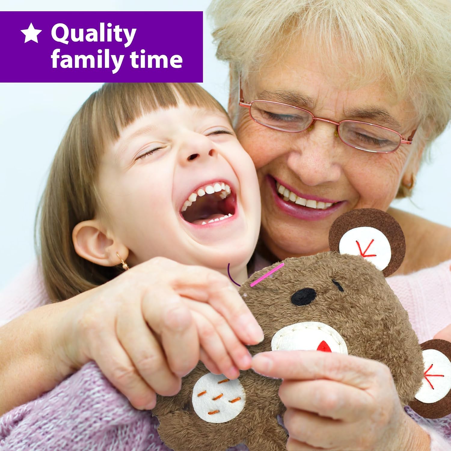 Krafun Kit Cucito Bambini Fai da Te, 3 Animali in Feltro - immagine 5