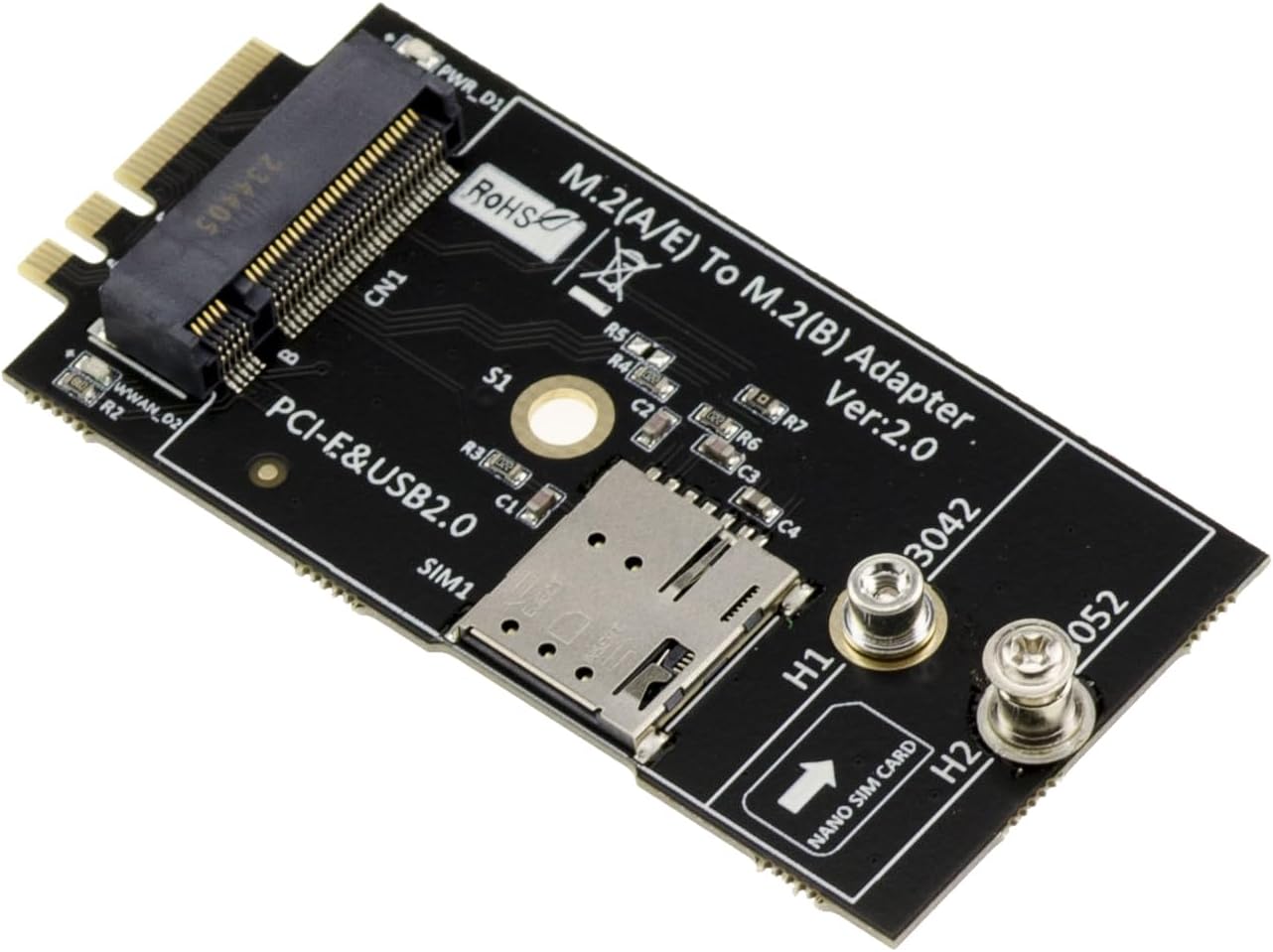 KALEA-INFORMATIQUE M2 B Key e Nano SIM a M.2 E A Key adattatore per 3G ...