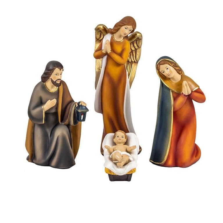 DRW Mistero Classico 4 Pezzi in Resina Dipinta a Mano 24 cm