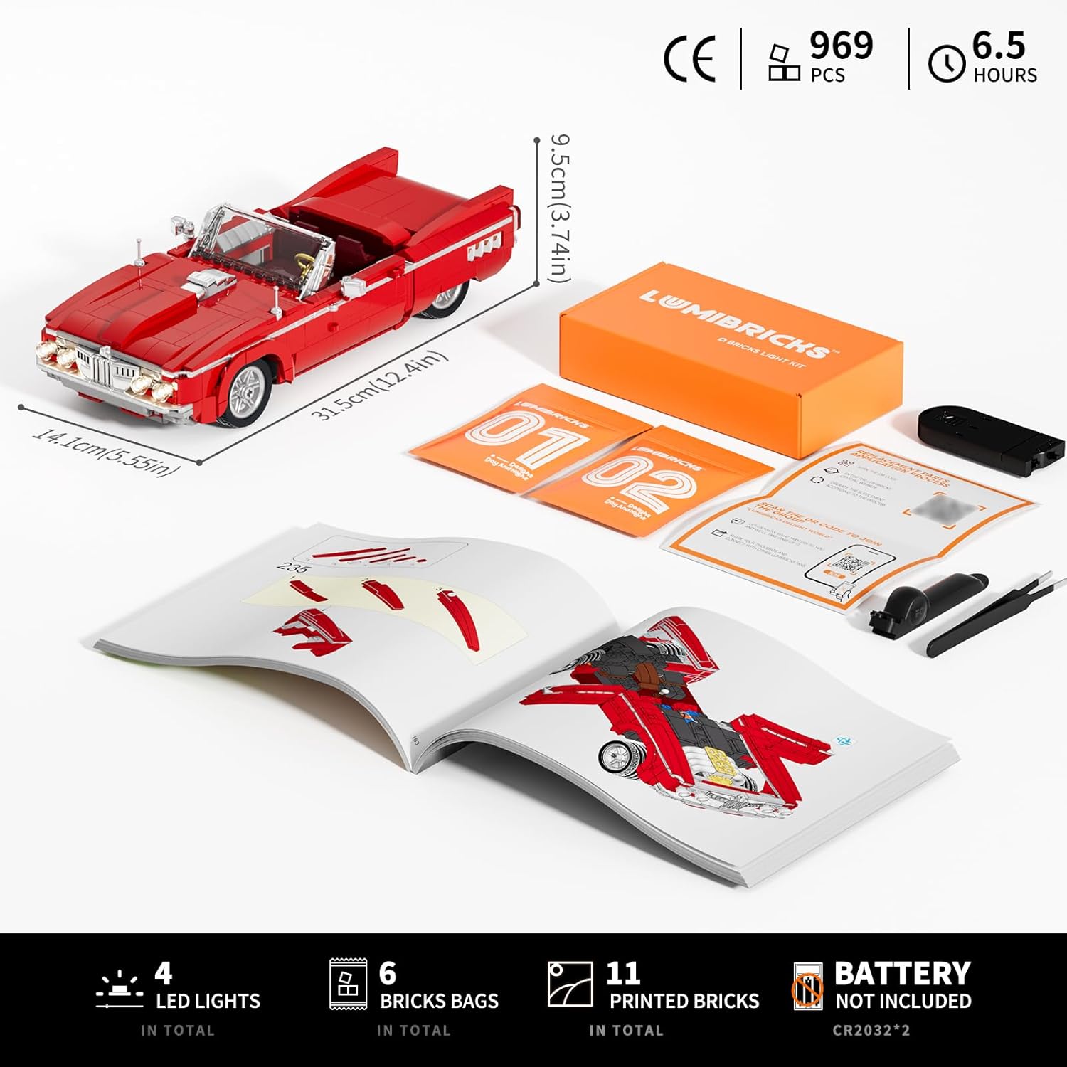 L9093 - Modellino Lowrider Big Red con Luce, 969 pezzi - immagine 6