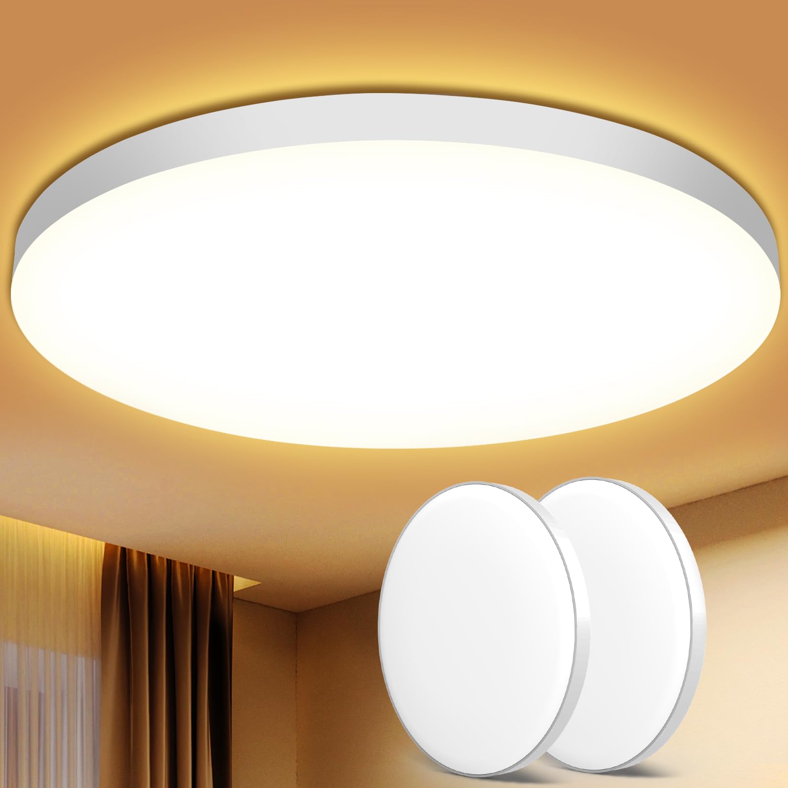 Plafoniera LED Soffitto 24W 2pz, Rotonda Ø28CM