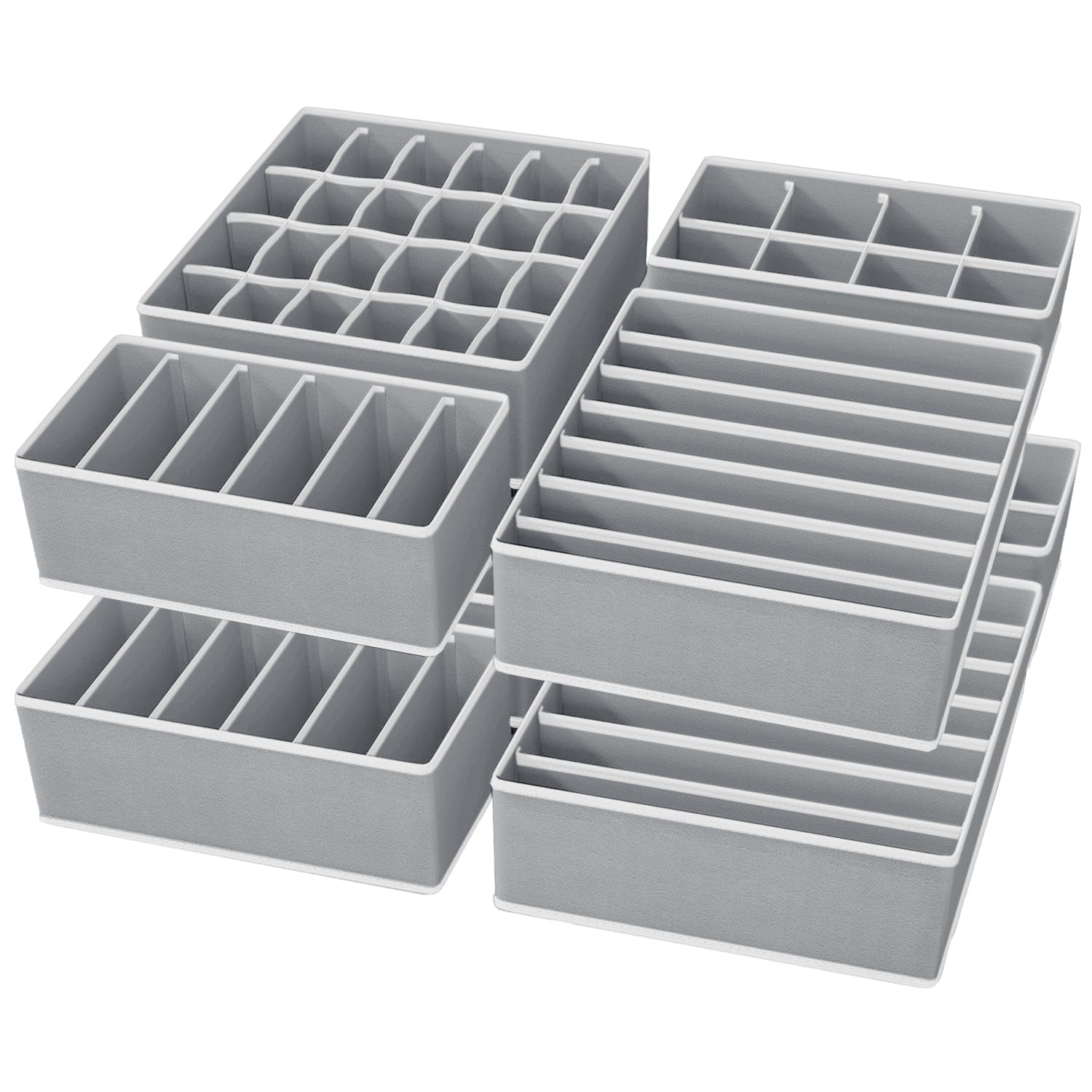 Yucch Set 8 Organizer Cassetti Intimo Pieghevole, Grigio