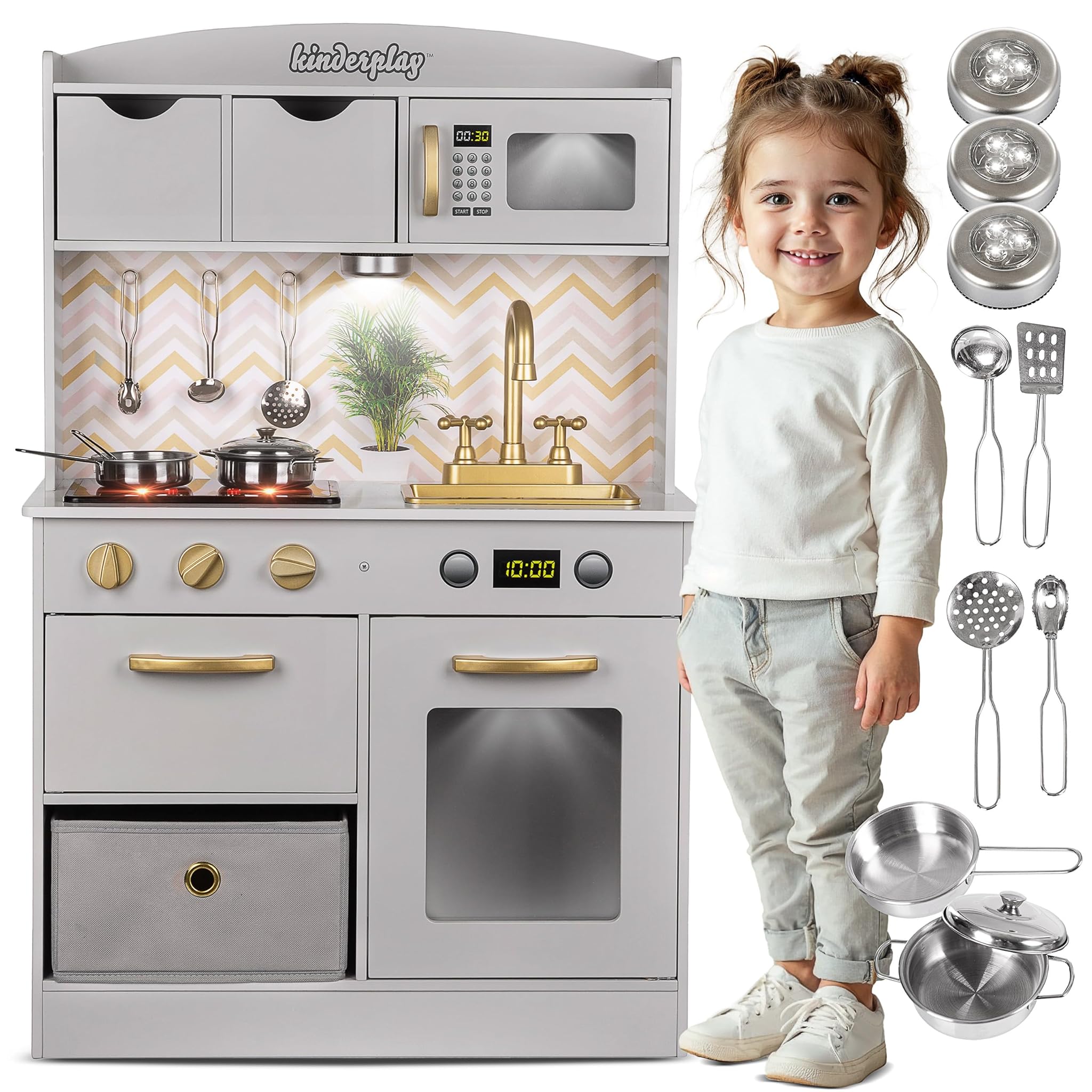 Cucina in Legno per Bambini con Luci e Suoni