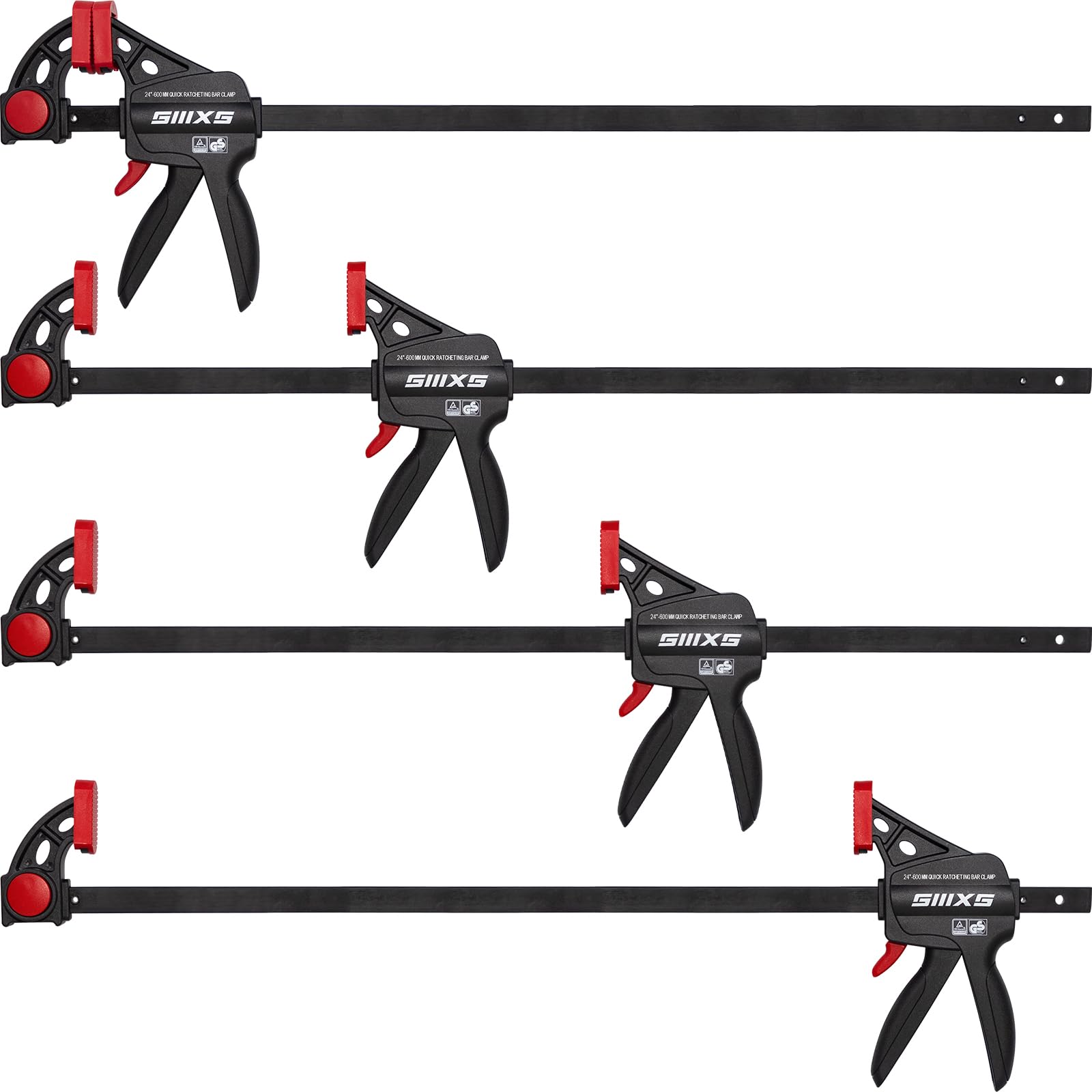Siiixs Morsetti da Falegname a Sgancio Rapido 609mm (4 pz)