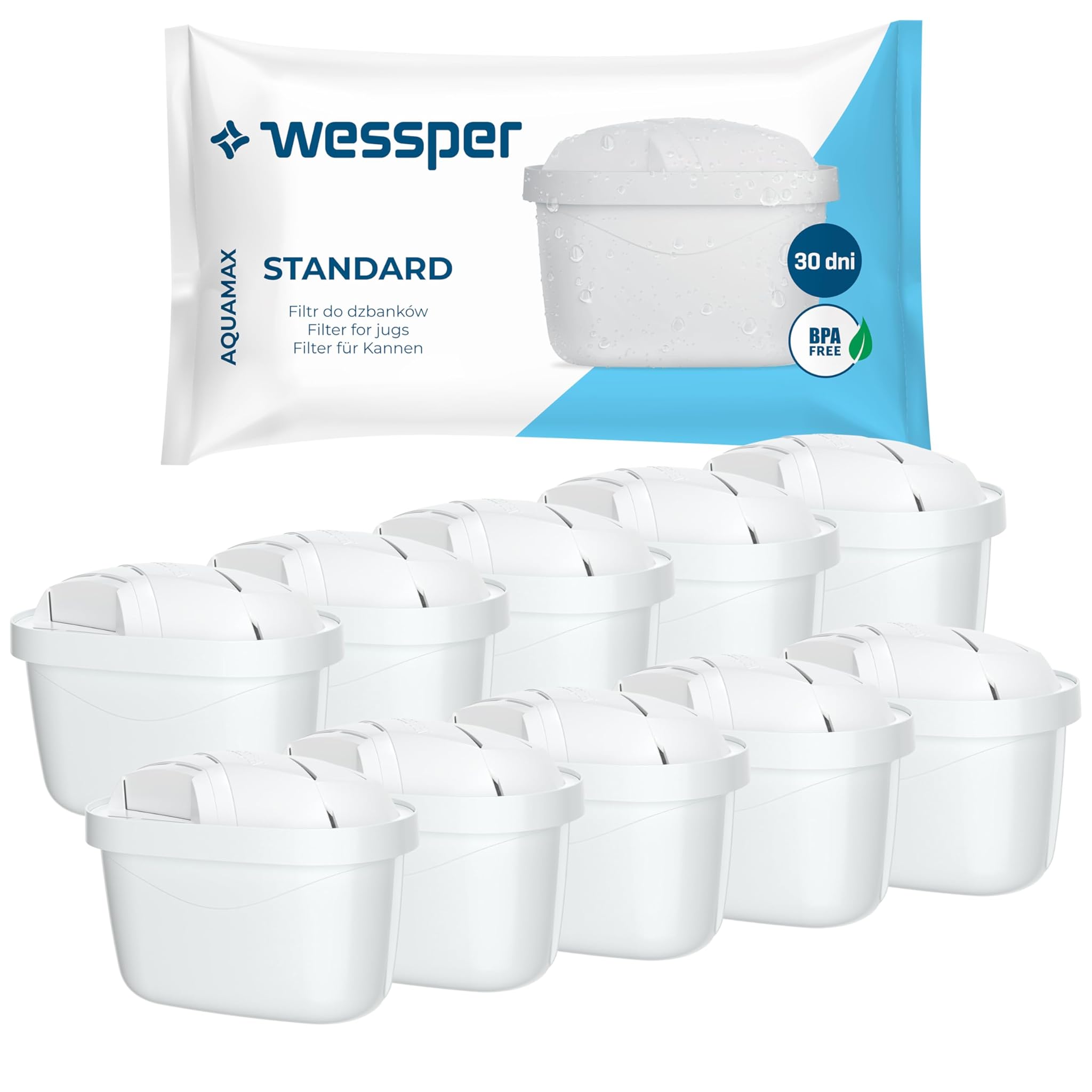 Wessper Filtro Acqua per Caraffa - 10 Pezzi