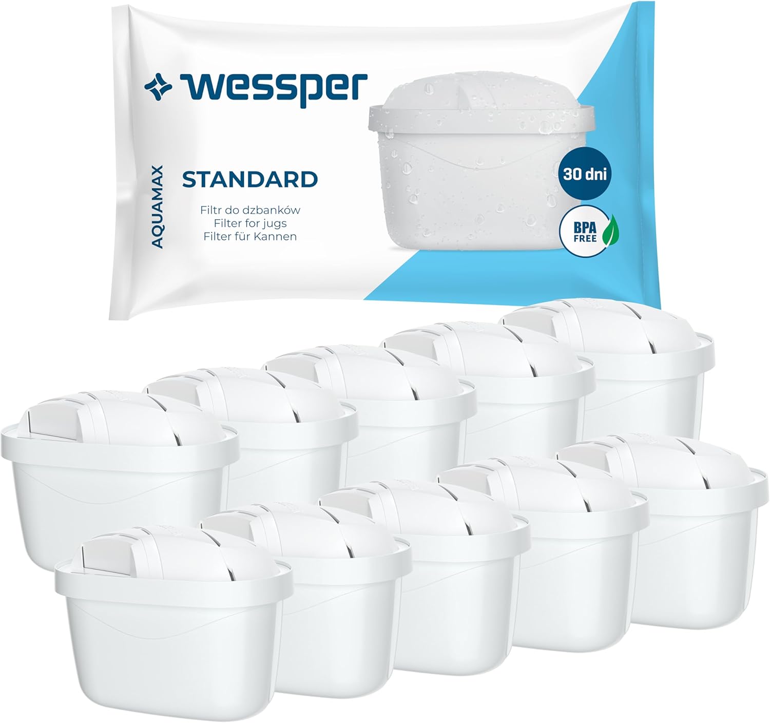 Wessper Filtro Acqua per Caraffa - 10 Pezzi - immagine 1