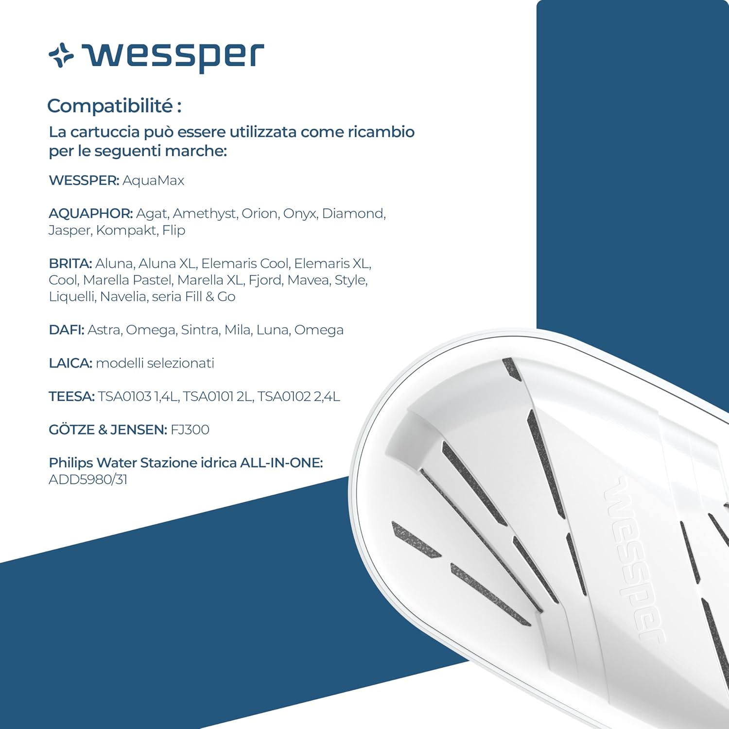 Wessper Filtro Acqua per Caraffa - 10 Pezzi - immagine 4