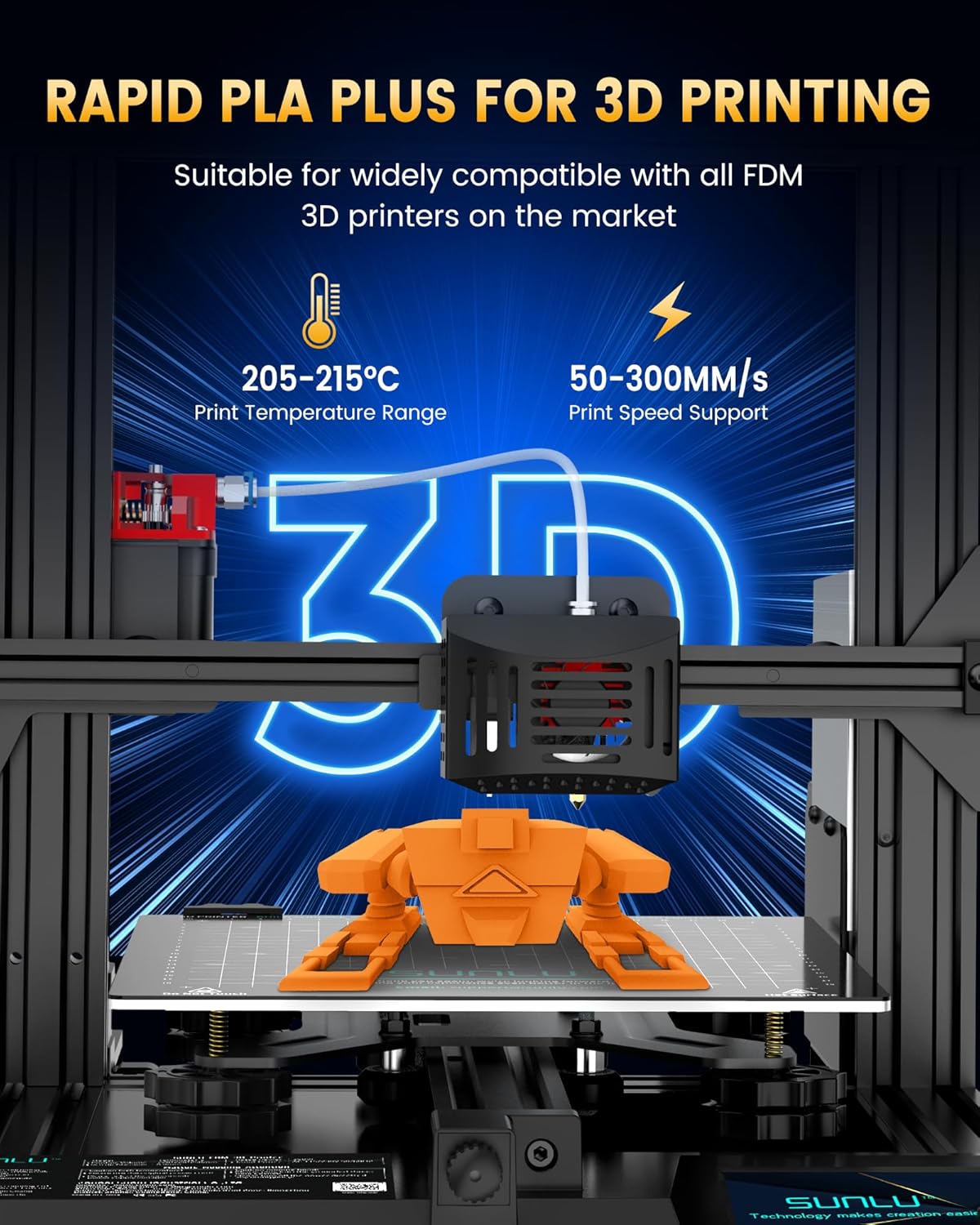 Sunlu 4KG PLA+2.0 Filamento per stampante 3D, Grigio - immagine 6