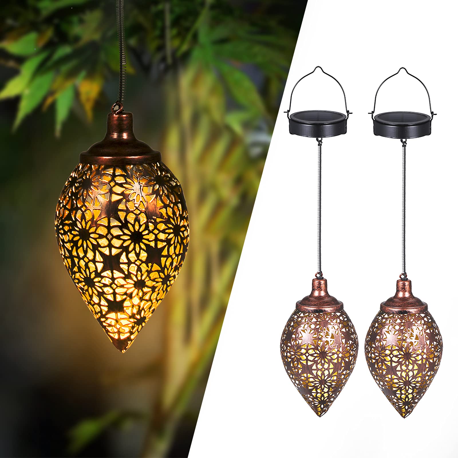 Lanterne Solari da Esterno IP44 - 2 Pezzi