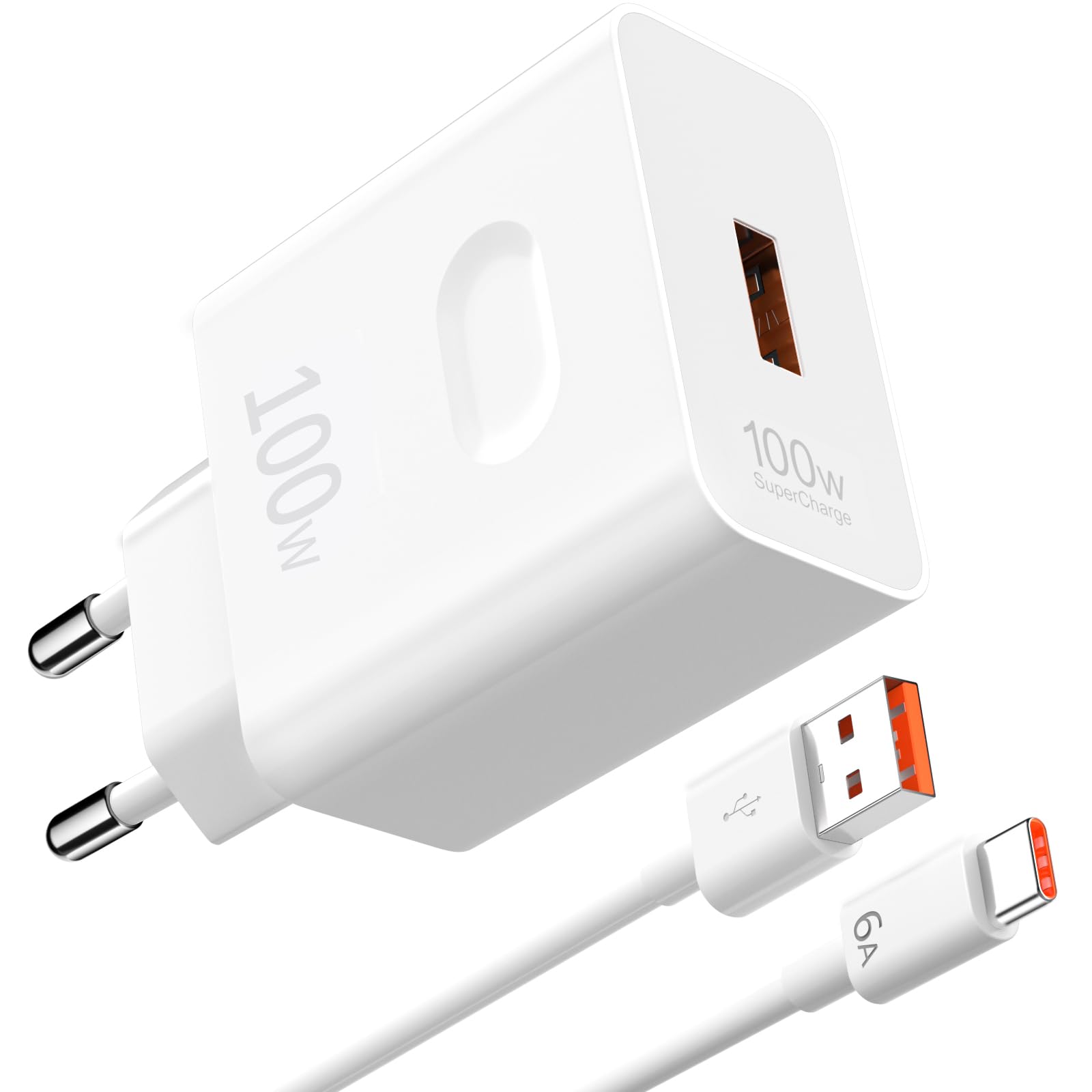 Caricabatterie USB C 100W SuperCharge GaN con Cavo 1m