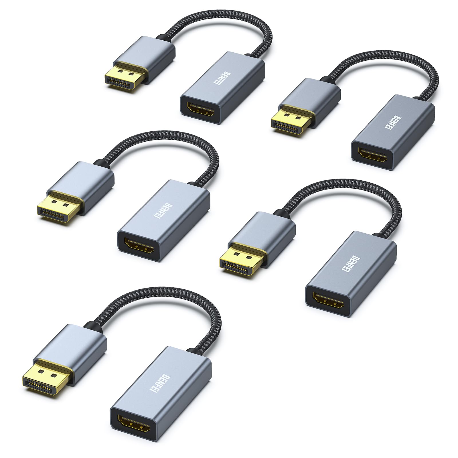 Benfei Adattatore Displayport a HDMI 4K - 5 Confezioni