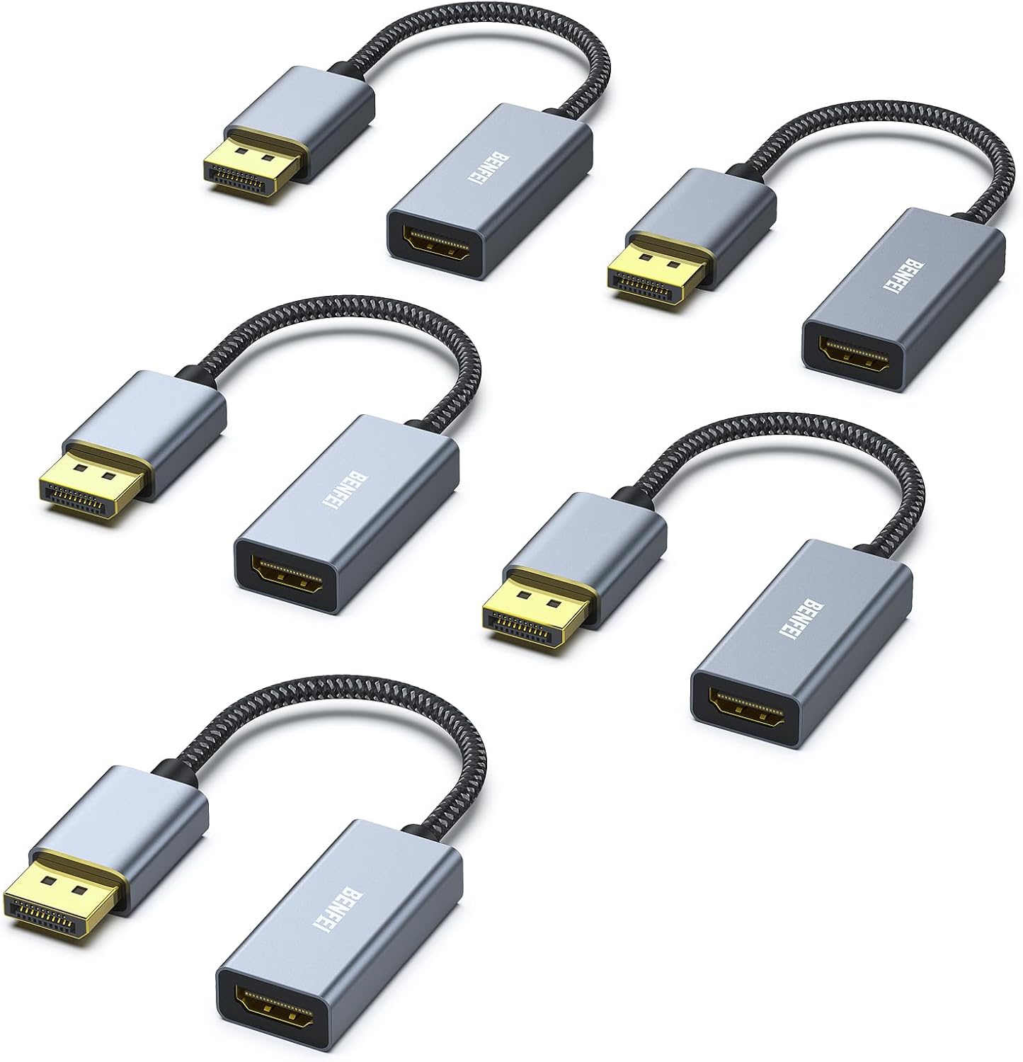 Benfei Adattatore Displayport a HDMI 4K - 5 Confezioni - immagine 1