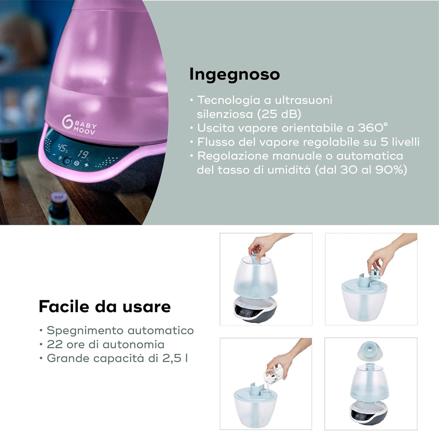 Babymoov Umidificatore Digitale Hygro Plus - immagine 4
