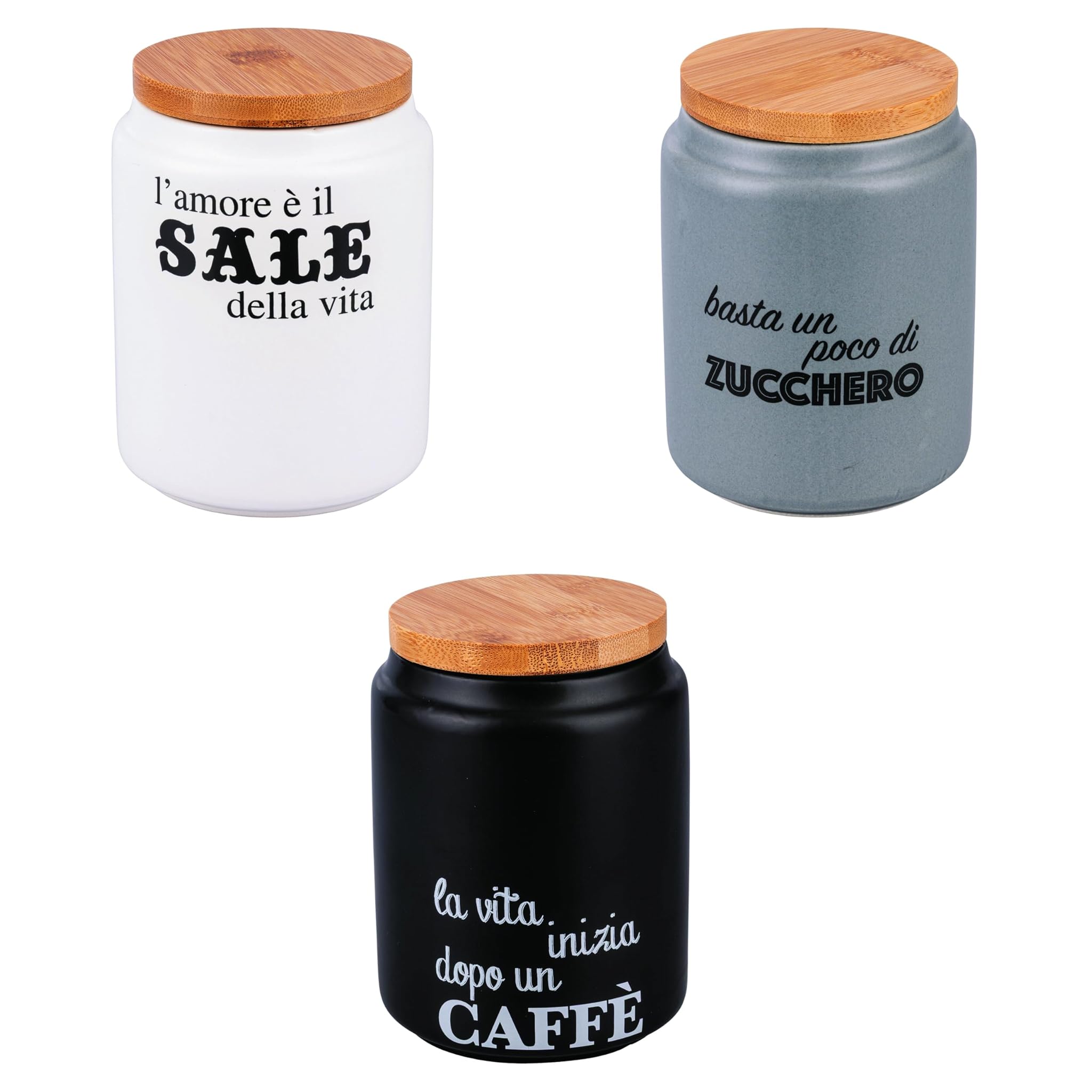 Set 3 Barattoli Sale, Zucchero e Caffè 900ml