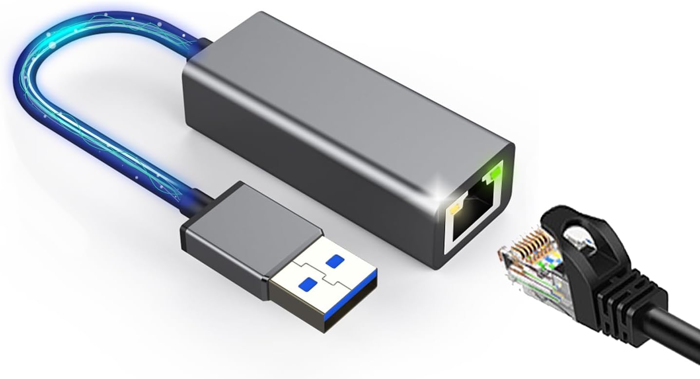 Adattatore USB Ethernet 1000 Mbps in Alluminio, Nero - immagine 1