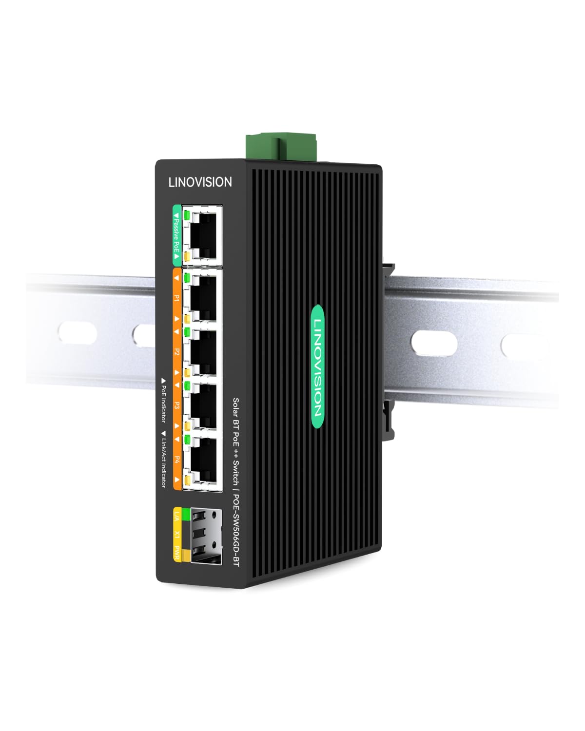 Linovision Switch PoE++ Industriale 5 Porte Full Gigabit