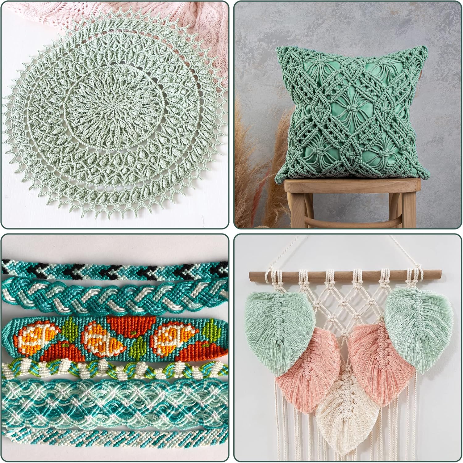 Puwowye Corda Macrame 3mm Verde - immagine 5