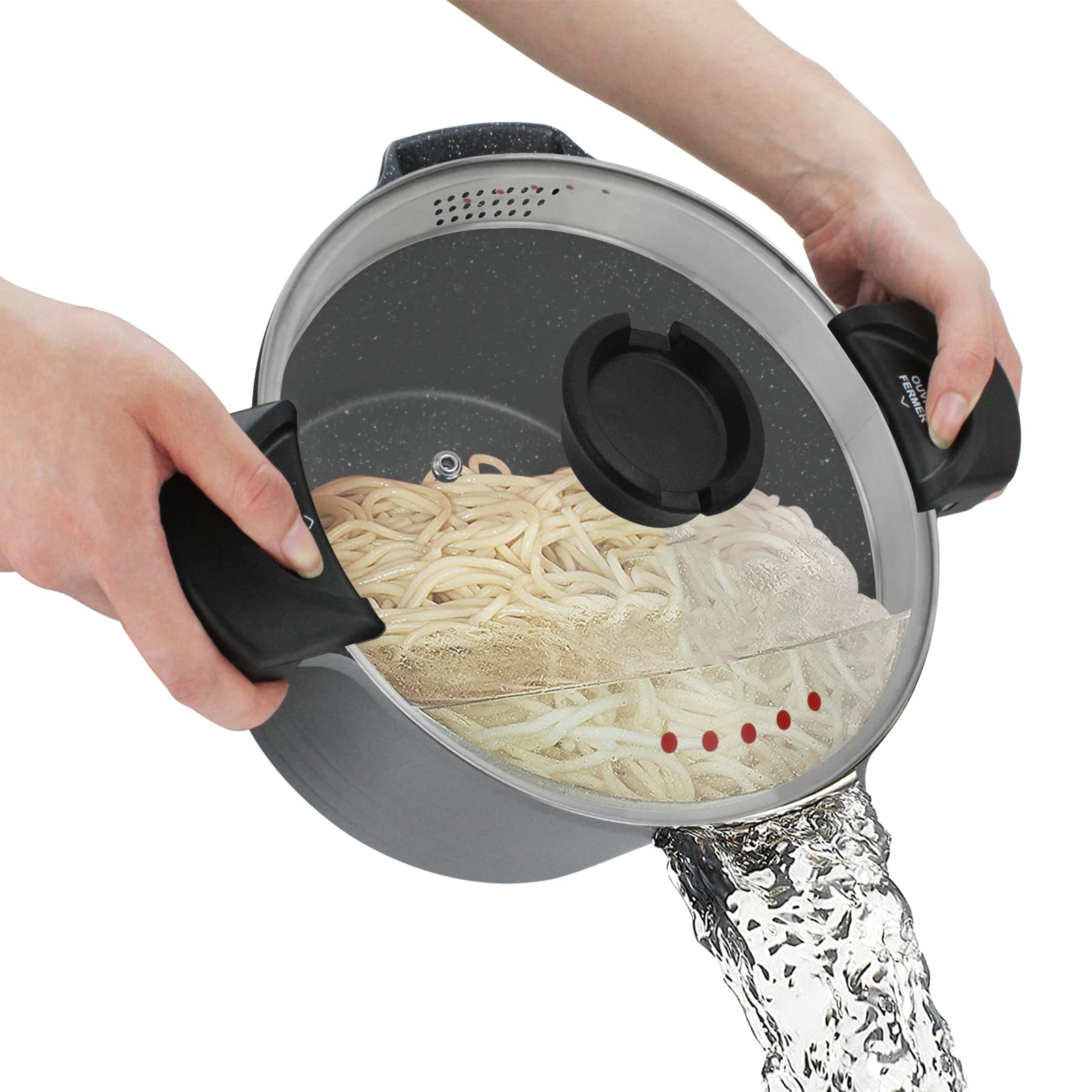 Rossetto Pentola per Pasta 28 cm 8L con Coperchio in Vetro