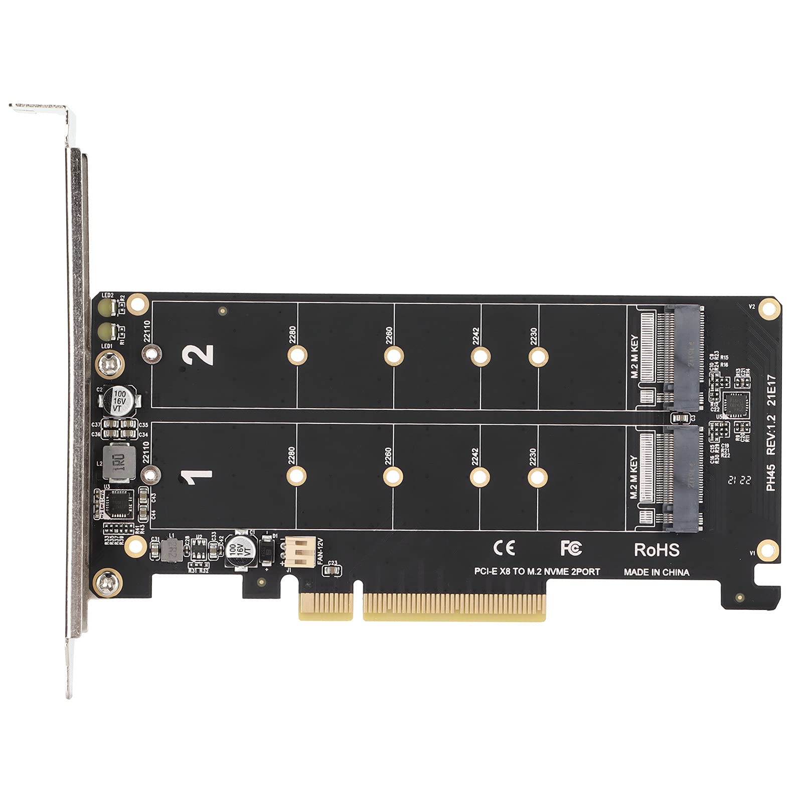 Dual M.2 NVME PCIE Adapter Card - 2 x 32 Gbps