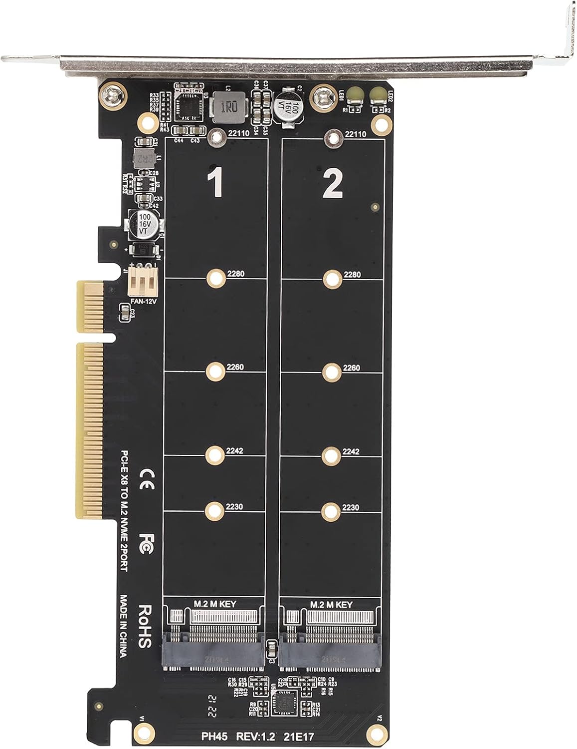 Dual M.2 NVME PCIE Adapter Card - 2 x 32 Gbps - immagine 6
