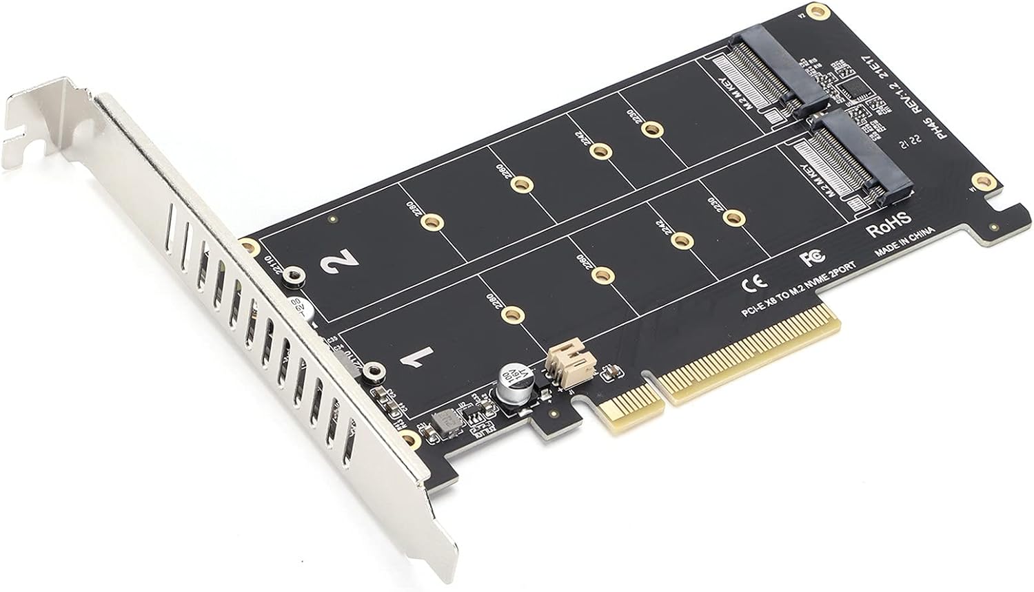 Dual M.2 NVME PCIE Adapter Card - 2 x 32 Gbps - immagine 8