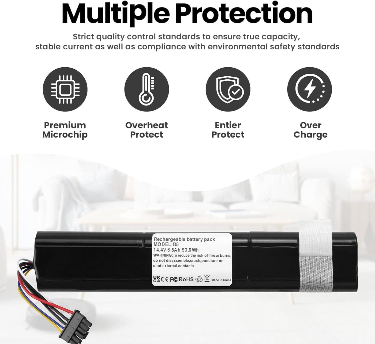 Antiee Batteria 6500mAh per Neato Robotics D3-D7 - immagine 4