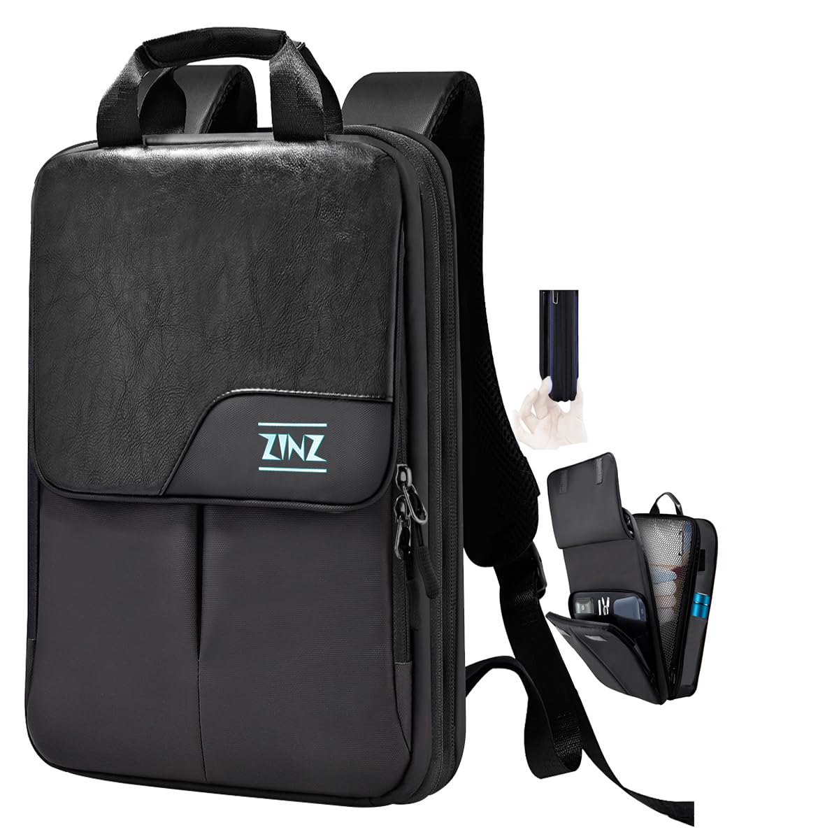 ZINZ Zaino Laptop Sottile Espandibile 15.6-17 Pollici
