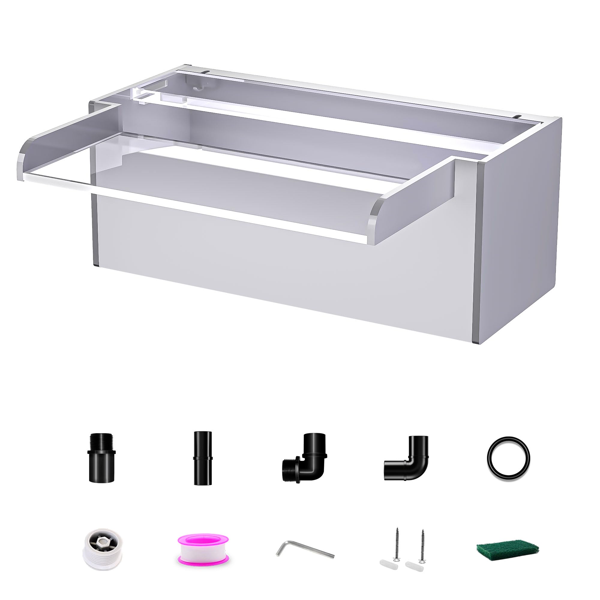 Longrunnew Fontana per Laghetto in Acrilico 30cm