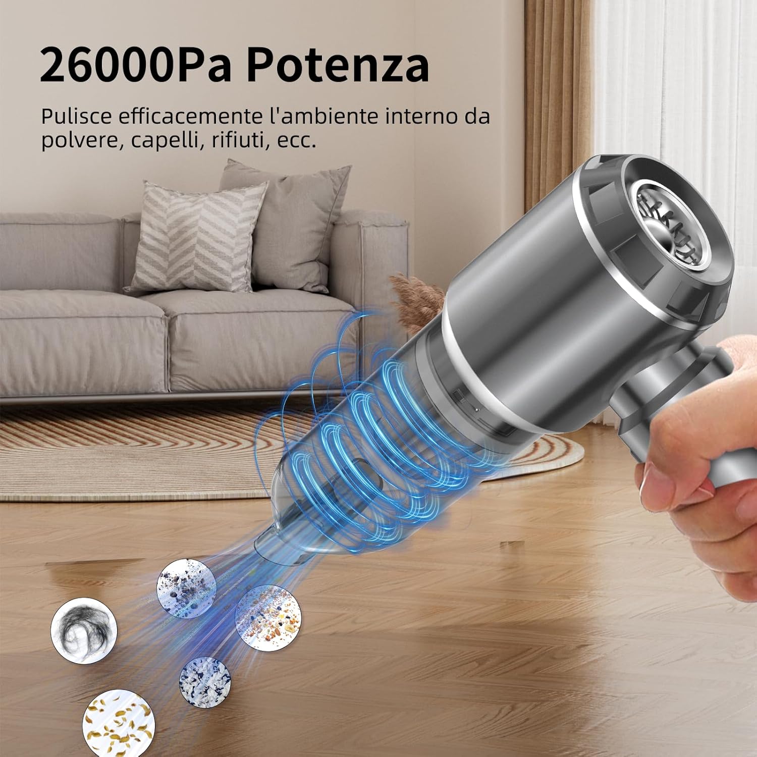 Aspirabriciole Senza Fili 26000Pa con Motore Brushless - immagine 2