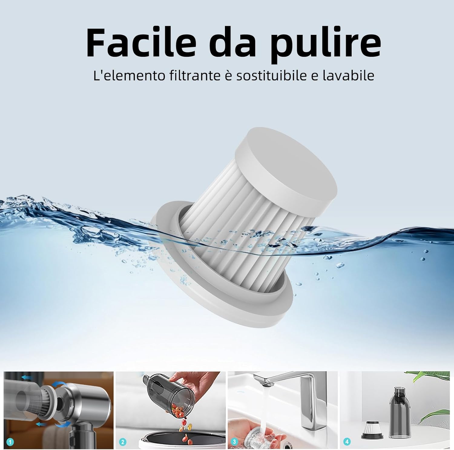 Aspirabriciole Senza Fili 26000Pa con Motore Brushless - immagine 5