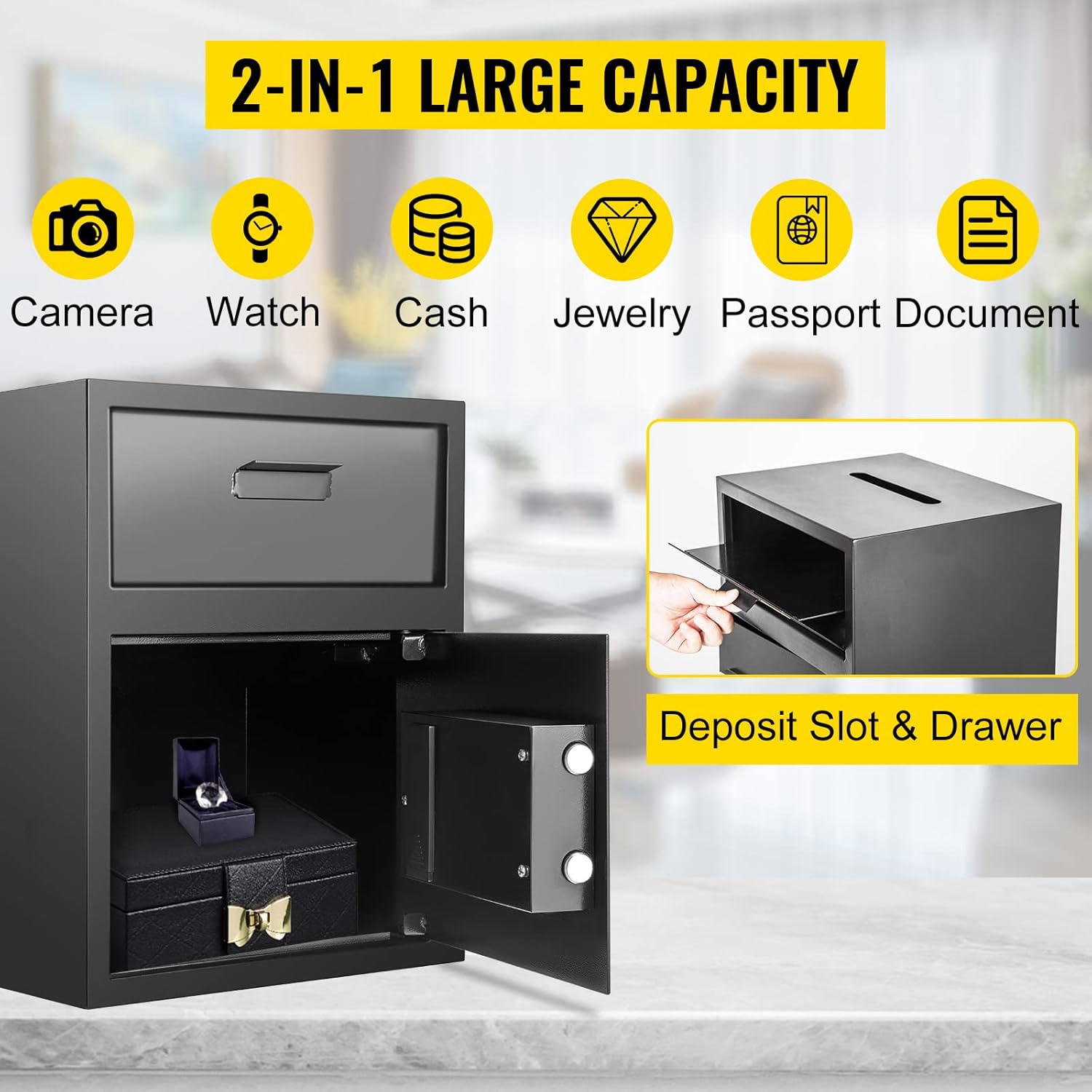 Vevor Cassaforte da Armadio 36x30x45CM in Acciaio - immagine 4