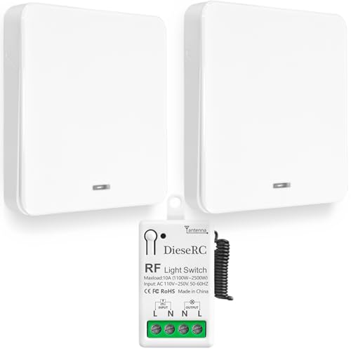 Dieserc Interruttore Luci Senza Fili RF 10A